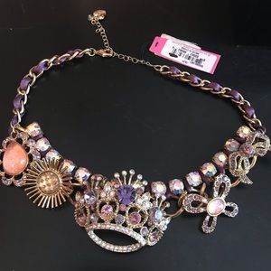 Betsy Johnson Crown Necklace